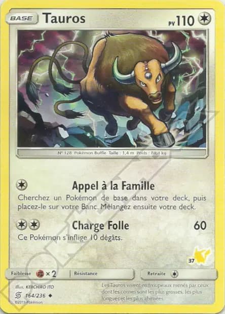 Tauros — Académie de Combat (Deck Pikachu)