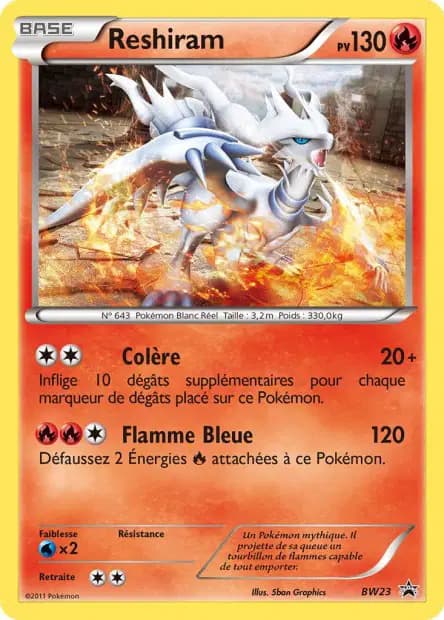 Reshiram — Promos Black Star Noir & Blanc