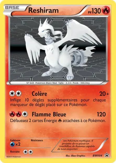 Reshiram — Promos Black Star Noir & Blanc