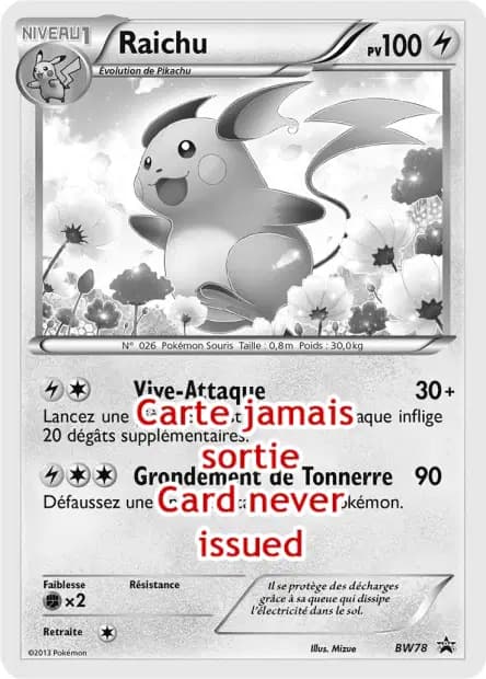 Raichu — Promos Black Star Noir & Blanc