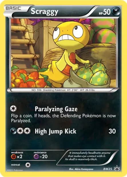Scraggy — Black & White Black Star Promos